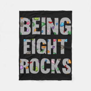 8th Birthday Rock Climber 8 Year Old Being Eight R Fleece Blanket