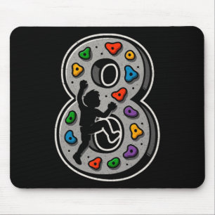 8th Birthday Rock Climbing Boy Girl Rock Wall Boul Mouse Mat