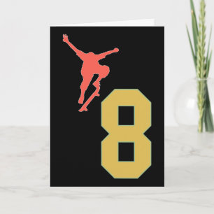 8th Birthday Skateboard Lovers Skater 8 Years Old Card