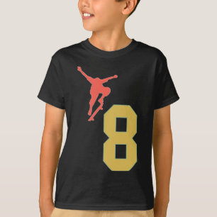 8th Birthday Skateboard Lovers Skater 8 Years Old T-Shirt