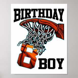 8th Birthday Sketll 8 Years Old Kids Gift  Poster
