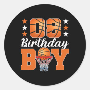 8th Birthday Sketll Boy 8 Years Old Sketll Birthda Classic Round Sticker