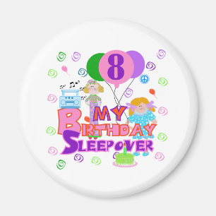 8th Birthday Sleepover Magnet