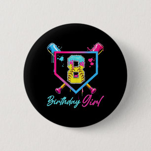 8th Birthday Softll Ice Cream Drip 8 Year Old Bday 6 Cm Round Badge