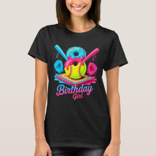 8th Birthday Softll Ice Cream Drip 8 Years Old Gir T-Shirt