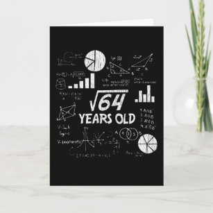 8th Birthday Square Root of 64 - 8 Years Old Bday Card
