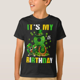 8th birthday st patricks day dabbing leprechaun T-Shirt
