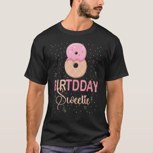 8th Birthday Sweetie Ice Cream Girl 8 Years Old B- T-Shirt (Front)