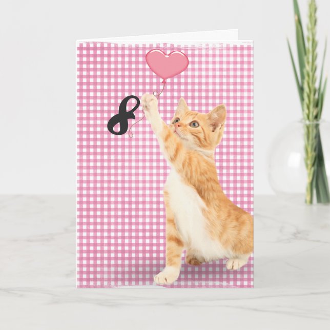 8th birthday tabby cat card (Front)