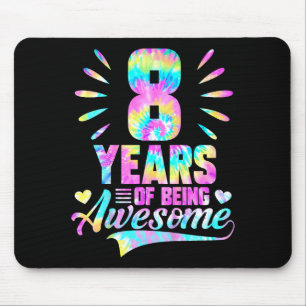 8th Birthday Tie-dye 8 Year Of Being Awesome  Mouse Mat