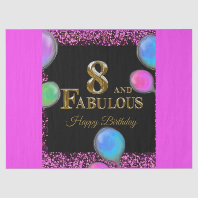 8th  Birthday  Tissue Paper (Front)
