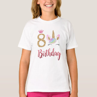 8th Birthday Unicorn Dabbing, 8 Years Old T-Shirt