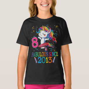 8th Birthday Unicorn Fabulous Since 2013 T-Shirt