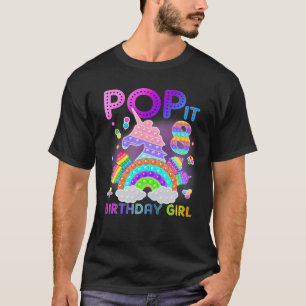 8Th Birthday Unicorn Fidget Pop It Birthday Girl 8 T-Shirt