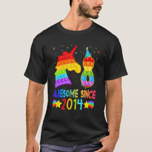 8th Birthday Unicorn Fidget Pop It Birthday Girl 8 T-Shirt