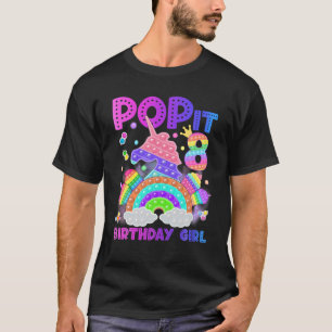 8Th Birthday Unicorn Fidget Pop It Birthday Girl 8 T-Shirt