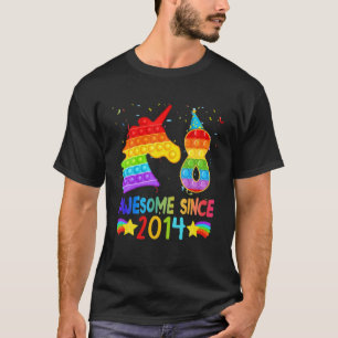 8Th Birthday Unicorn Fidget Pop It Birthday Girl 8 T-Shirt