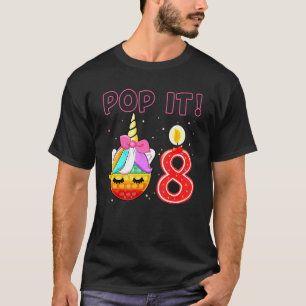 8th Birthday Unicorn Fidget Pop It Birthday Girl K T-Shirt