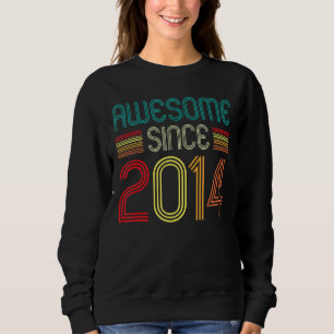 8th Birthday Vintage Awesome Since 2014 8 Years O Sweatshirt