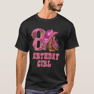 8th Birthday Western Rodeo Cowgirl Eight 8 Yrs Old T-Shirt