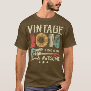 8th Birthday Womens Mens Vintage Awesome 2014 Guit T-Shirt