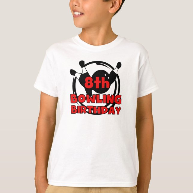 8th Bowling Birthday T-Shirt (Front)