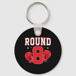 8th Boxing Birthday Party Eight Year Old Boxer Bir Key Ring