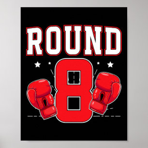 8th Boxing Birthday Party Eight Year Old Boxer Bir Poster