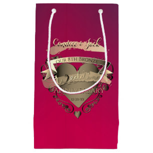 8th Bronze & Tourmaline Wedding Anniversary Small Gift Bag