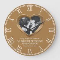 8th Bronze wedding anniversary custom photo heart