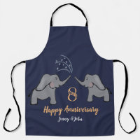 8th bronze wedding anniversary cute elephant apron