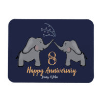 8th bronze wedding anniversary cute elephant card