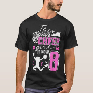 8th Cheer Birthday Party 8 Year Old Cheerleader T-Shirt