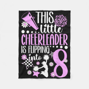 8th Cheer Birthday Party Eight Year Old Cheerleade Fleece Blanket