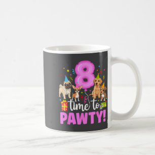 8th Dog Birthday Party Eight Year Old Puppy Birthd Coffee Mug
