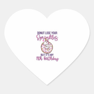 8th Doughnut Birthday Party Unicorn Eight Year Old Heart Sticker