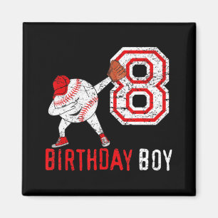 8th Eighth Birthday Gift Tee 8th Baseball Born 201 Magnet