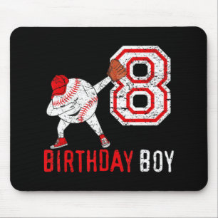 8th Eighth Birthday Gift Tee 8th Baseball Born 201 Mouse Mat