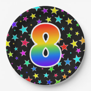 8th Event: Bold, Fun, Colourful Rainbow 8 Paper Plate