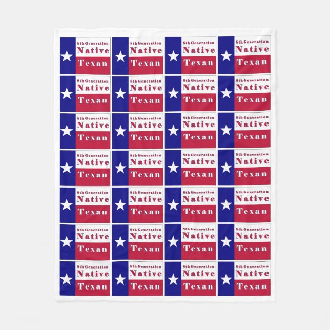 8th Generation Native Texan Flag Fleece Blanket (Front)
