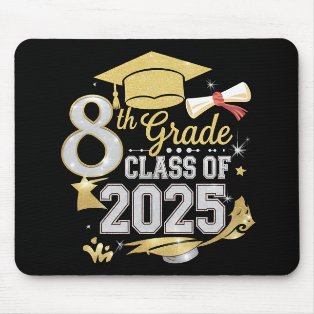 8th Grade Class Of 2025 Graduate Graduation Mouse Mat (Front)