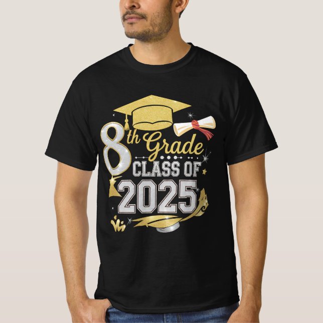 8th Grade Class Of 2025 Graduate Graduation T-Shirt (Front)