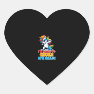 8th Grade Dabbing Unicorn I'm Ready To Crush Eight Heart Sticker