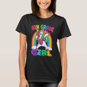 8th Grade Girl Dabbing Unicorn Back to School Kids T-Shirt