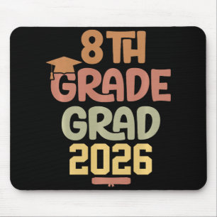 8th Grade Grad Cl Of 2026 Graduation Bold Cosy Col Mouse Mat