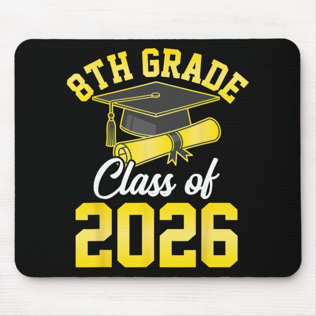 8th Grade Graduate Cl Of 2026 Graduation Students  Mouse Mat (Front)