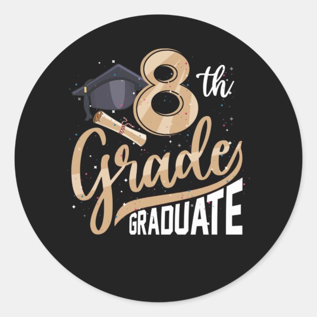 8th Grade Graduate Class 2022 Graduation Senior Classic Round Sticker (Front)