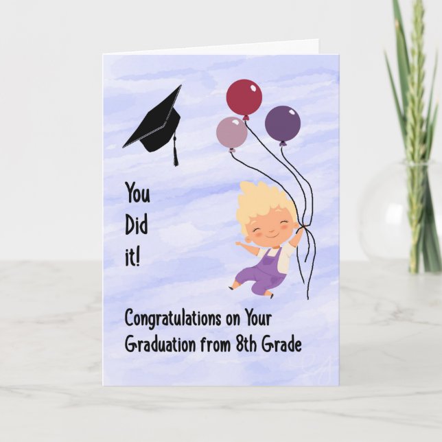 8th Grade Graduation Card for Boy (Front)