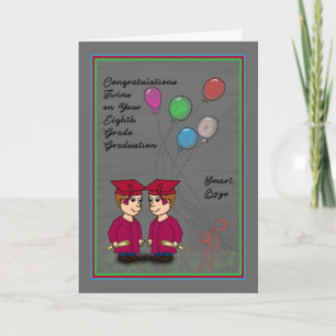 8th Grade Graduation for Twin Boys Card