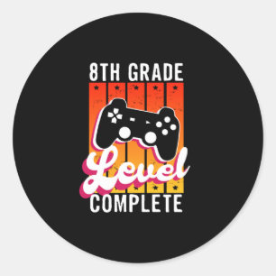 8th Grade Graduation Gamer Graduation Classic Round Sticker